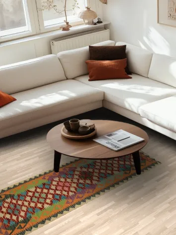 Bold Colors and Patterns Kilim Runner Rug 2x7 Elevate Your Floor Style