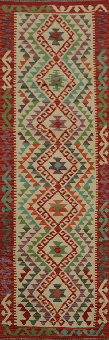 Transform Your Hallway with Vibrant Kilim Runner Rug 3x10