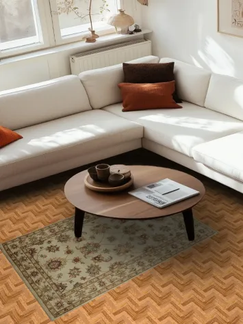 Handcrafted Peshawar Vegetable Dye Rug 3x5 with Detailed Artistic Motifs