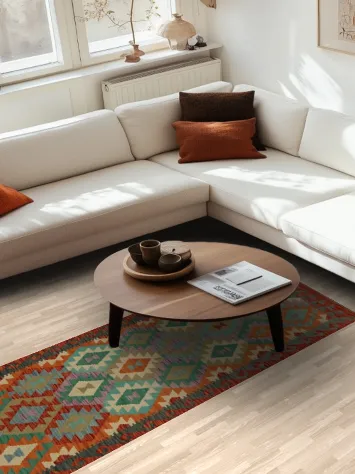 Eye-Catching Kilim Vegetable Dye Runner Rug 3x10 Perfect for Hallways