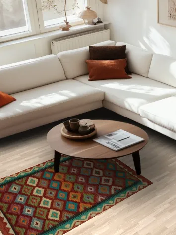 Eye-Catching Multicolor Kilim Vegetable Dye Rug 3x5 for Eclectic Home