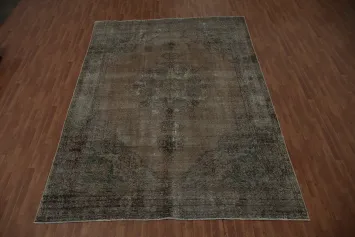 Tabriz Persian Area Rug 9x13 with Distressed and Earthy Tones