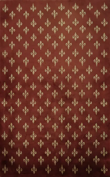 Refined Nepalese Oriental Rug 4x6 with Subtle Fleur-de-Lis Motif