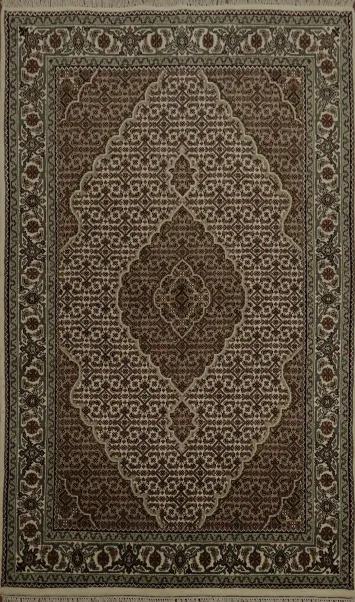 Classic Tabriz Oriental Rug 4x6 with Sophisticated Patterning