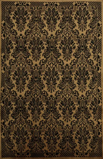 Timeless Damask Design Nepalese Vegetable Dye Area Rug 9x12