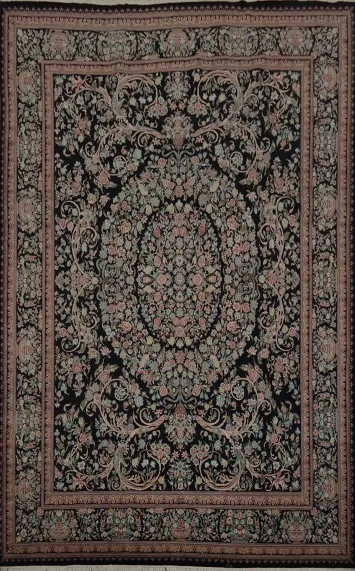 Floral Motif Aubusson Chinese Area Rug 9x12 for Elegant Home Decor