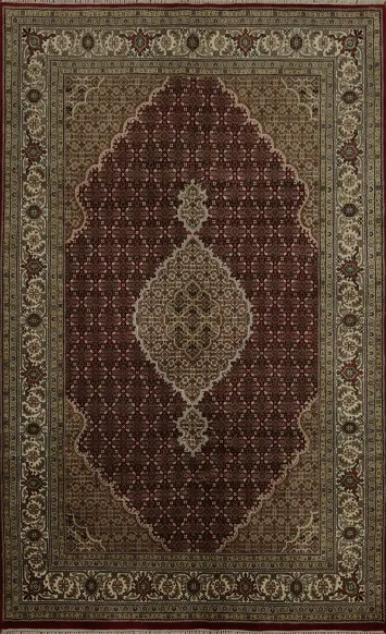 Sophisticated Red Medallion Tabriz Oriental Area Rug 6x9