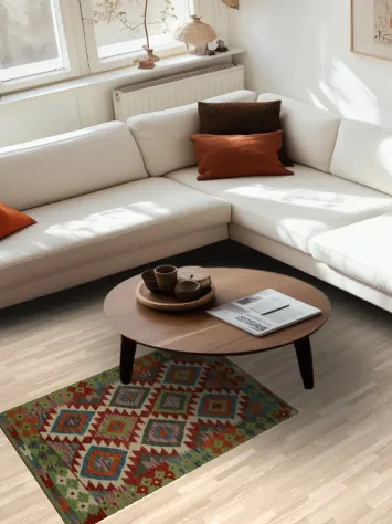 Eclectic and Bold Kilim Oriental Rug 3x4 Perfect for Any Room