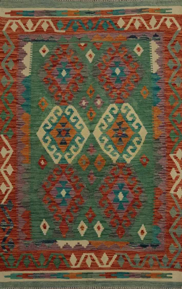 Tribal Kilim Oriental Rug 4x5 to Elevate Your Home Decor