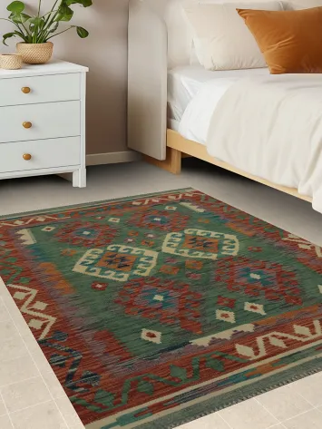 Tribal Kilim Oriental Rug 4x5 to Elevate Your Home Decor