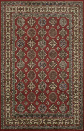 Luxurious Kazak Large Area Rug 9x12 with Classic Border Design