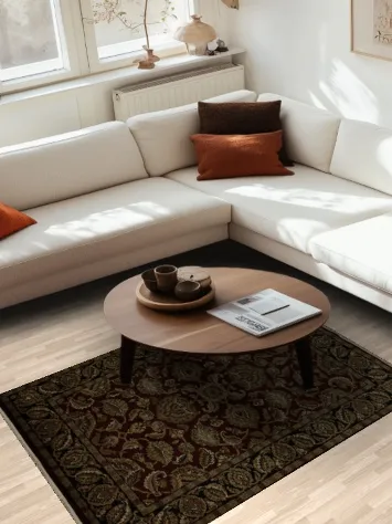 Burgundy Agra Oriental Rug 4x6 with Timeless Floral Motifs