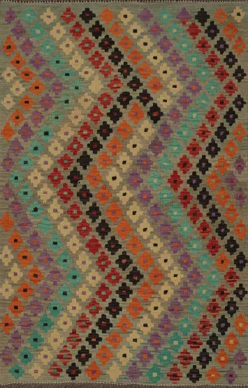 Add a Splash of Color with Geometric Kilim Oriental Rug 3x5