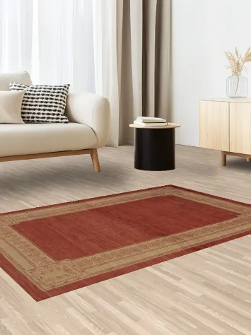 Stylish Gabbeh Oriental Rug 4x6 Featuring Ornate Borders