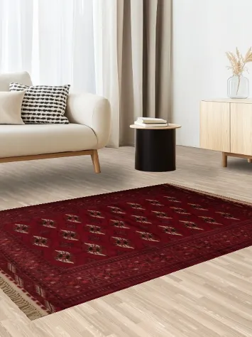 Ornate Bokhara Rug 4x6 Featuring Timeless Geometric Designs