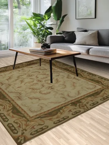 Sophisticated Aubusson Area Rug 8x10 with Ornate Details