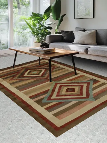 Rustic Gabbeh Oriental Area Rug 6x9 with Geometric Patterns