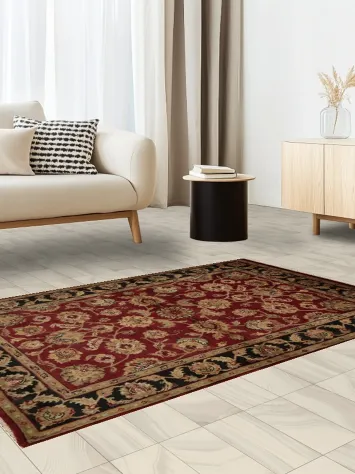 Luxurious Red Agra Oriental Rug 4x6 for Classic Interiors