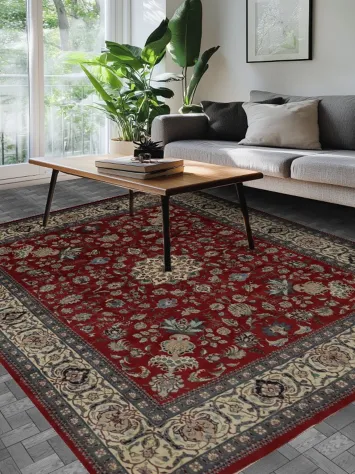 Sophisticated Handcrafted Red Sarouk Persian Area Rug 8x11