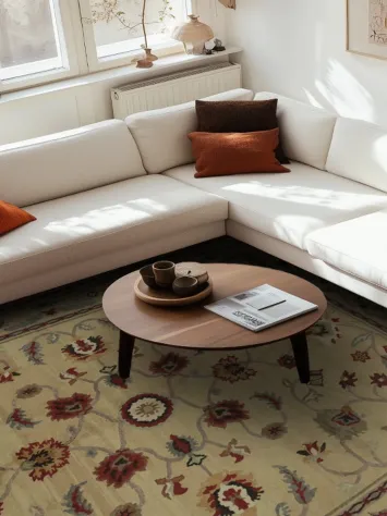 Timeless Elegance Nepalese Area Rug 9x12 with Floral Motifs