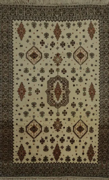 Traditional Moroccan Area Rug 7x10 with Ornate Floral Design