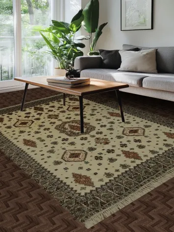 Traditional Moroccan Area Rug 7x10 with Ornate Floral Design