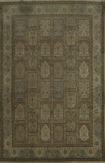Neutral Toned Tabriz Tabatabaei Persian Area Rug 9x12 Classic Room