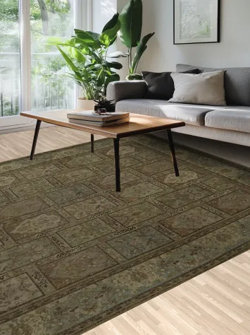 Neutral Toned Tabriz Tabatabaei Persian Area Rug 9x12 Classic Room