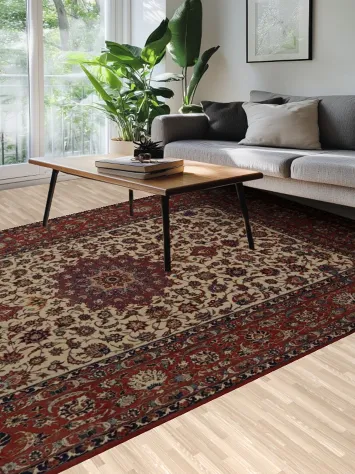 Traditional Isfahan Persian Area Rug 9x13 Medallion Pattern