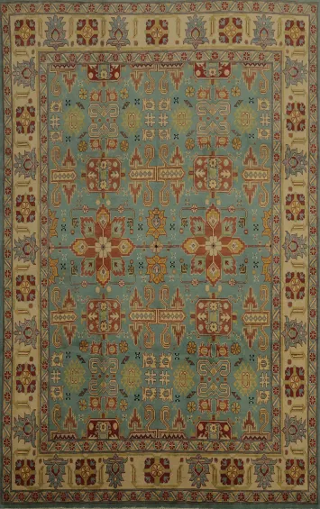 Classic Kazak Oriental Area Rug 9x12 Colorful Design Elements