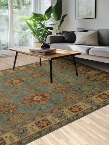 Classic Kazak Oriental Area Rug 9x12 Colorful Design Elements