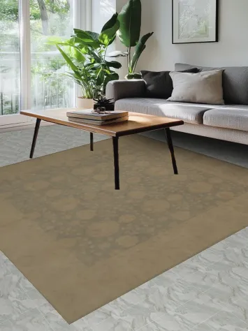 Square Oushak Area Rug 8x8 with Intricate Floral Patterns