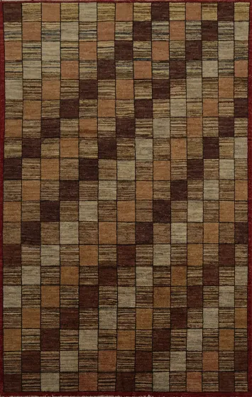 Checkered Gabbeh Area Rug 5x7 Adding Warmth to Any Room