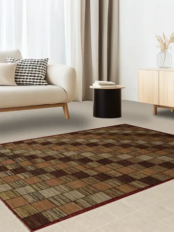 Checkered Gabbeh Area Rug 5x7 Adding Warmth to Any Room