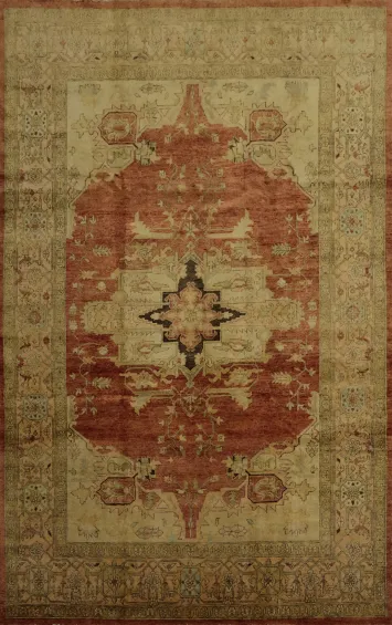 Elegant Heriz Serapi Area Rug 9x12 with Intricate Floral Motifs