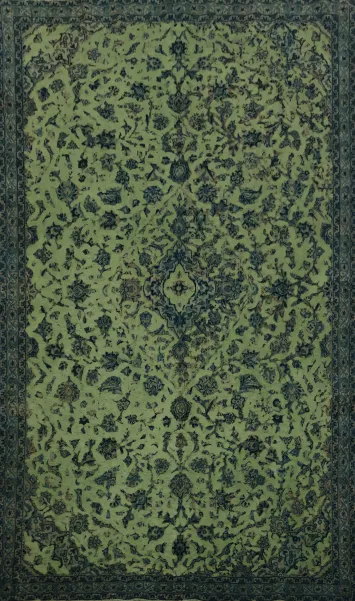 Timeless Green Tabriz Persian Area Rug 7x11 Botanical Design