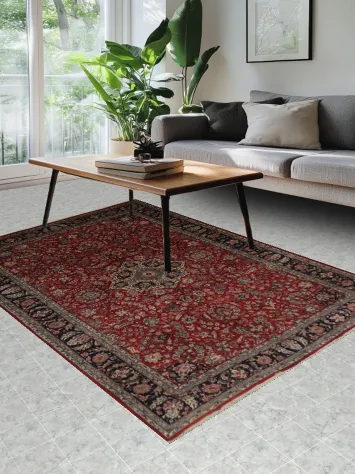 Luxurious Tabriz Chinese Area Rug 6x9 Central Floral Medallion