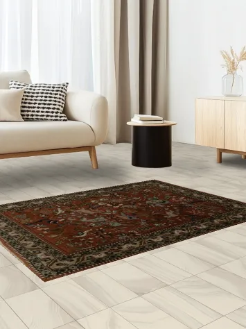 Tabriz Tabatabaei Persian Rug 4x5 Lively Wildlife Design