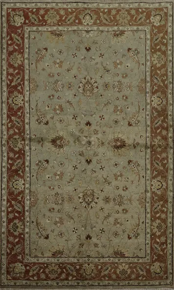 Richly Patterned Oushak Area Rug 5x8 Classic Floral Tones