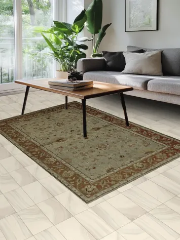 Richly Patterned Oushak Area Rug 5x8 Classic Floral Tones