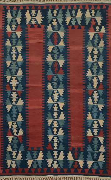 Add a Stylish Twist with Geometric Kilim Persian Rug 5x7