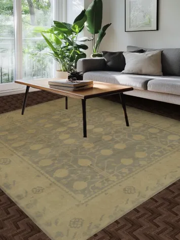 Hand-Knotted Khotan Area Rug 8x10 with Subtle Floral Motifs