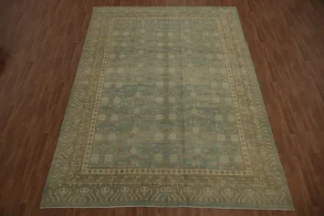 Elegant Khotan Oriental Large Rug 10x14 in Calming Blue Shades