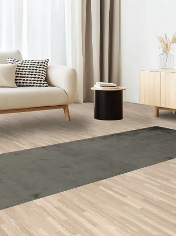 Grey Contemporary Oriental Runner Rug 3x9 Minimalist Style