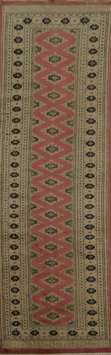 Stylish Bokhara Runner Rug 3x10 with Geometric Patterns