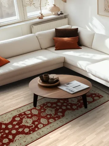 Chic Red Peshawar Runner Rug 3x10 Ideal for Narrow Entryways