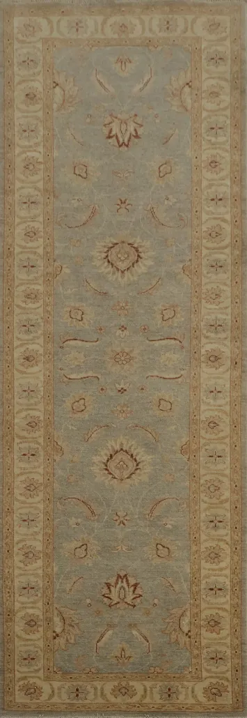Long Peshawar Runner Rug 3x10 with Elegant Floral Details