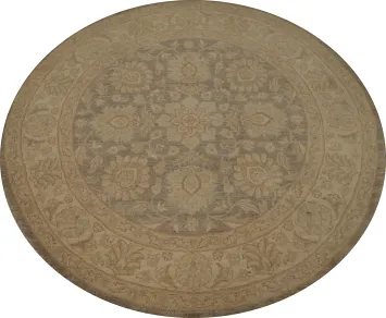 Classic Floral Round Peshawar Oriental Rug 5x5 for Any Room