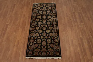 Sophisticated Ornate Floral Motif Agra Runner Rug 3x7