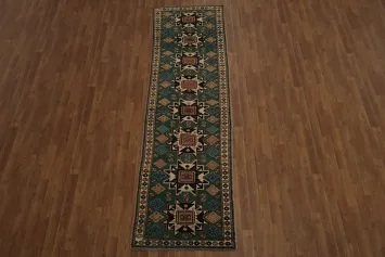 Timeless Geometric Super Kazak Runner Rug 3x10 Rich Warm Colors